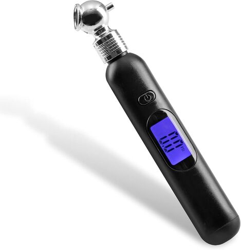 مقياس ضغط الإطارات الرقمي من CZC AUTO، 4 إعدادات لفحص الضغط الصغير حتى 100 رطل لكل بوصة مربعة (7 بار)، شاشة LCD بإضاءة خلفية وأداة على شكل قلم رصاص للسيارات والدراجات النارية، أسود in Kuwait