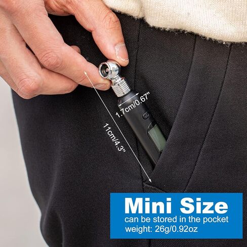 مقياس ضغط الإطارات الرقمي من CZC AUTO، 4 إعدادات لفحص الضغط الصغير حتى 100 رطل لكل بوصة مربعة (7 بار)، شاشة LCD بإضاءة خلفية وأداة على شكل قلم رصاص للسيارات والدراجات النارية، أسود in Kuwait