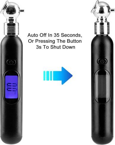 مقياس ضغط الإطارات الرقمي من CZC AUTO، 4 إعدادات لفحص الضغط الصغير حتى 100 رطل لكل بوصة مربعة (7 بار)، شاشة LCD بإضاءة خلفية وأداة على شكل قلم رصاص للسيارات والدراجات النارية، أسود in Kuwait