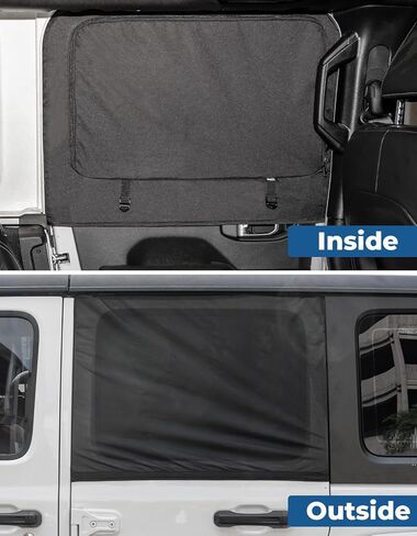 JOYTUTUS Front Wrangler Side Window Sun Shade Camping Window Insect Screen Compatible with Wrangler JK JL Gladiator JT 2007-2024, Car Window Covers for Privacy Blackout 2 Pcs in Saudi Arabia