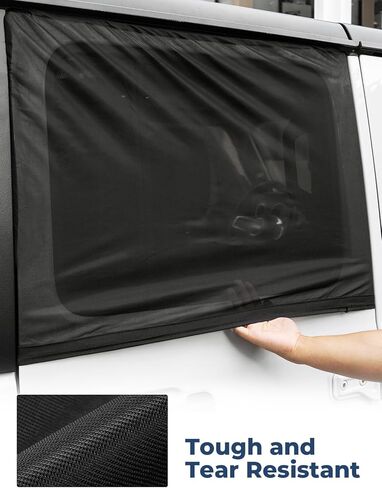 JOYTUTUS Front Wrangler Side Window Sun Shade Camping Window Insect Screen Compatible with Wrangler JK JL Gladiator JT 2007-2024, Car Window Covers for Privacy Blackout 2 Pcs in Saudi Arabia