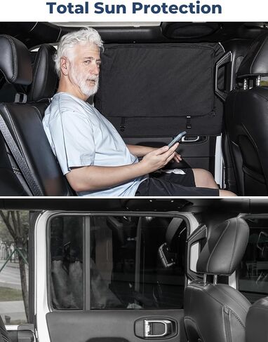 JOYTUTUS Front Wrangler Side Window Sun Shade Camping Window Insect Screen Compatible with Wrangler JK JL Gladiator JT 2007-2024, Car Window Covers for Privacy Blackout 2 Pcs in Saudi Arabia