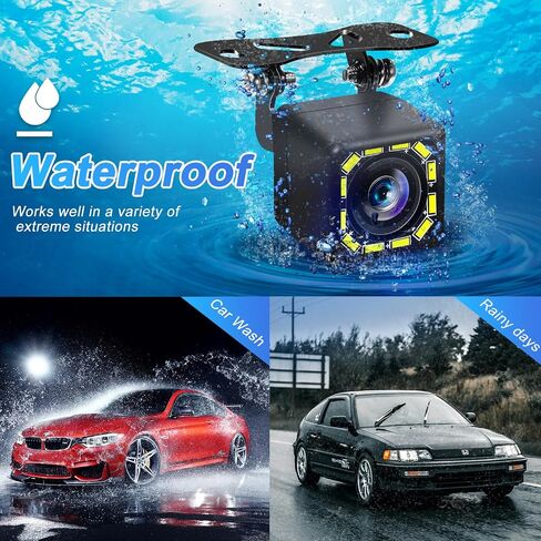 Car Reversing Camera, Rear View Camera 12 Led Night Vision, Waterproof Reversing Camera, Suitable for General Cars, Trucks, Suvs, Rvs and Other Models in Saudi Arabia
