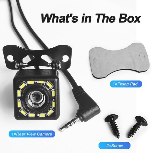 Car Reversing Camera, Rear View Camera 12 Led Night Vision, Waterproof Reversing Camera, Suitable for General Cars, Trucks, Suvs, Rvs and Other Models in Saudi Arabia