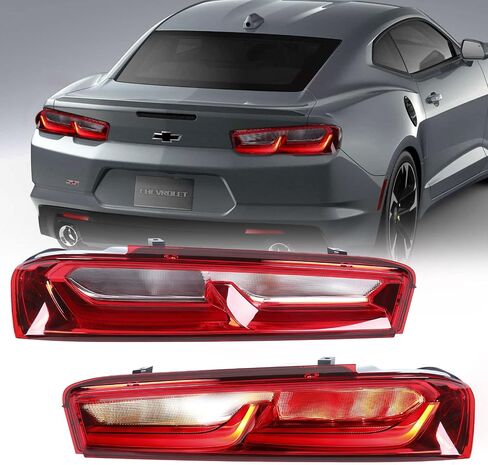 LED Smoked Tail Lights Compatible for Chevy Camaro 2016 2017 2018 With Turn Signal lights, Daytime Running Rear lamps Assembly Upgrade (Red) in Saudi Arabia
