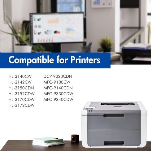 خراطيش الحبر TN221 TN225: متوافقة مع حبر TN-221BK TN-225 C/M/Y للطابعة Brother HL-3170CDW MFC-9130CW MFC-9330CDW MFC-9340CDW HL-3140CW in Kuwait