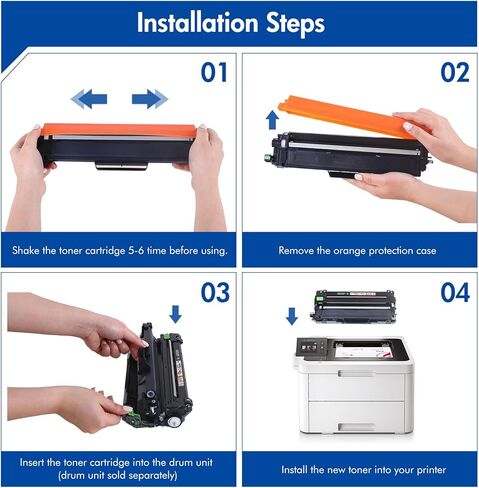 خراطيش الحبر TN221 TN225: متوافقة مع حبر TN-221BK TN-225 C/M/Y للطابعة Brother HL-3170CDW MFC-9130CW MFC-9330CDW MFC-9340CDW HL-3140CW in Kuwait