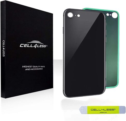 غطاء زجاجي خلفي لاستبدال باب بطارية OEM مع أداة لاصقة وإزالة لهاتف Apple iPhone 8 (رمادي فلكي) in Kuwait