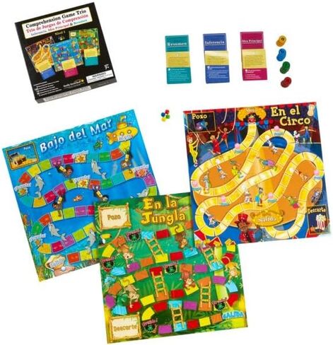 Really Good Stuff Spanish Comprehension Game Trio: Main Idea, Summary & Inference - Grades: 2-3 in Saudi Arabia
