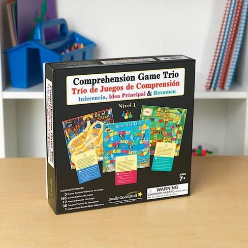 Really Good Stuff Spanish Comprehension Game Trio: Main Idea, Summary & Inference - Grades: 2-3 in Saudi Arabia