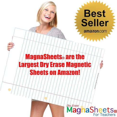 ورق رسم بياني للسبورة البيضاء للمسح الجاف بحجم كبير من MAGNASHEETS للفصل الدراسي 22 × 28 | مسح كامل لطبقة PET - بدون ظلال أو تلطيخ!! | أنبوب تخزين | يجب أن يمتلك المعلم | مستلزمات التدريس in Saudi Arabia