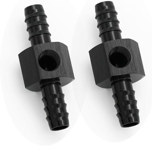5/16 بارب إلى 5/16 "(8 مللي متر) بارب مع 1/8" NPT الاستشعار قياس ميناء خرطوم أنبوب تركيب ضغط الوقود خلع محول الألومنيوم الأسود in Kuwait