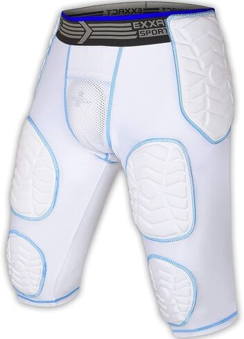 حزام كرة القدم للشباب Exxact Sports Combat 7-Pad - حزام مبطن لكرة القدم مع جيب على شكل كأس، شورت ضغط مبطن للأولاد in Saudi Arabia