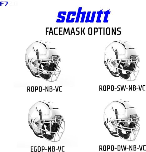 خوذة كرة القدم الجماعية Schutt F7 VTD، مرفق قناع الوجه ROPO SW NB VC، كبير، أسود غير لامع in Saudi Arabia