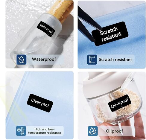 NIIMBOT Thermal Transfer Labels 0.47''x1.57'', Only for B18 Label Maker, PET Material, Waterproof and High-Temperature Resistance, Long Storage Time, White(12x40mm-150) in Saudi Arabia