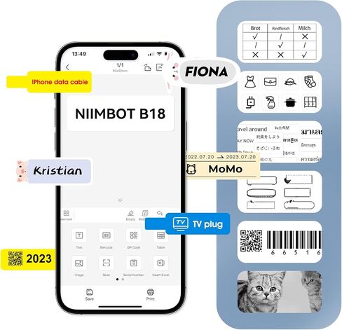 NIIMBOT Thermal Transfer Labels 0.55''x1.57'', Only for N1(B18) Label Maker in Kuwait