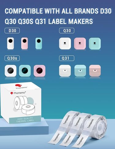 Odaro D30 Q30 Q30S Q31 Thermal Label Tape, White Label Maker Tape for School, Home, Office, Small Business, 3 Rolls 160 Labels/Roll, 12x40mm (3/8" X 1 1/2") in Saudi Arabia