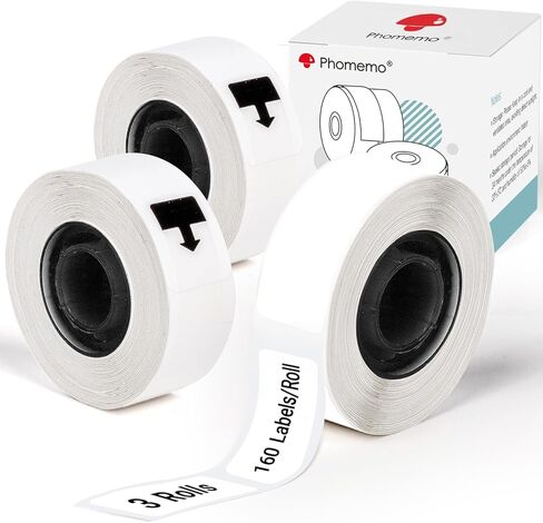 شريط ملصقات حراري Odaro D30 Q30 Q30S Q31، شريط صانع الملصقات البيضاء للمدرسة، المنزل، المكتب، الأعمال الصغيرة، 3 لفات 130 ملصق/لفة، 14 × 50 مم in Kuwait