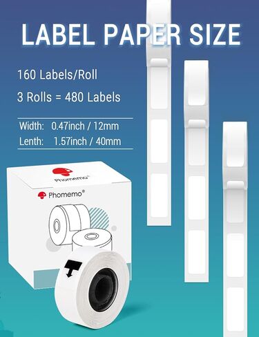 شريط ملصقات حراري Odaro D30 Q30 Q30S Q31، شريط صانع الملصقات البيضاء للمدرسة، المنزل، المكتب، الأعمال الصغيرة، 3 لفات 130 ملصق/لفة، 14 × 50 مم in Kuwait
