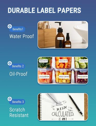 شريط ملصقات حراري Odaro D30 Q30 Q30S Q31، شريط صانع الملصقات البيضاء للمدرسة، المنزل، المكتب، الأعمال الصغيرة، 3 لفات 130 ملصق/لفة، 14 × 50 مم in Kuwait