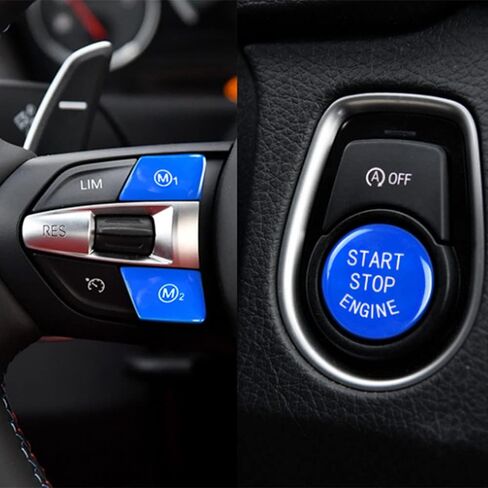 3Pcs Car Steering Wheel M1/M2 Buttons Start Stop Engine Switch Button Replacement Compatible with BMW 1 Series F20/F21 M Sport/ 2 Series F22/F23 M Sport/ M2 F87 M3 F80 X5M X6M (red) in Saudi Arabia