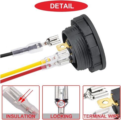 4Pcs Round Rocker Switch Shell DC 12V 20A 24V 10A,Yellow LED Lighted Switch SPST 3 Pin On Off 12 Volt DC Toggle Switch for Automotive Car Boat RV with Round Shell Locked Terminal Wires in Saudi Arabia