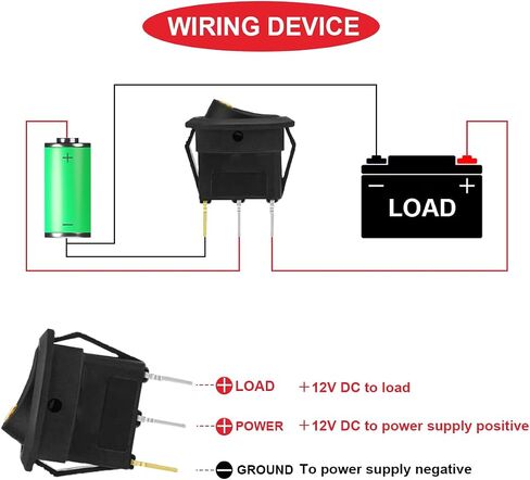 4Pcs Round Rocker Switch Shell DC 12V 20A 24V 10A,Yellow LED Lighted Switch SPST 3 Pin On Off 12 Volt DC Toggle Switch for Automotive Car Boat RV with Round Shell Locked Terminal Wires in Saudi Arabia