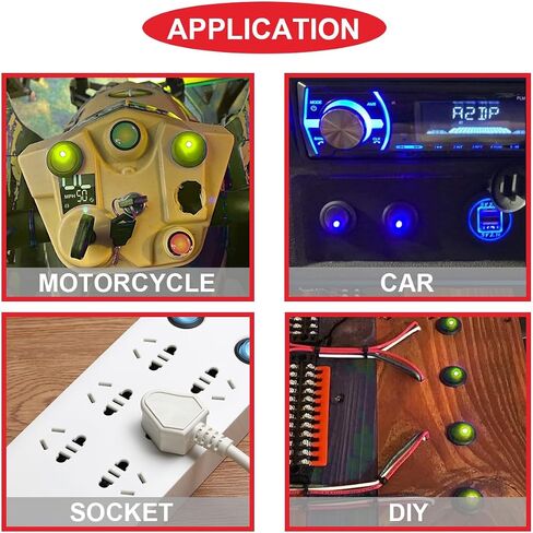4Pcs Round Rocker Switch Shell DC 12V 20A 24V 10A,Yellow LED Lighted Switch SPST 3 Pin On Off 12 Volt DC Toggle Switch for Automotive Car Boat RV with Round Shell Locked Terminal Wires in Saudi Arabia