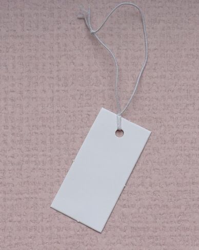 SOWAKA 100 Pcs Price Tags with String 4 x 2 cm Kraft Paper Hanging Elastic Writable Display Tags for Product Jewelry Clothing Gift Wrapping Crafting Supplies (Kraft) in Saudi Arabia