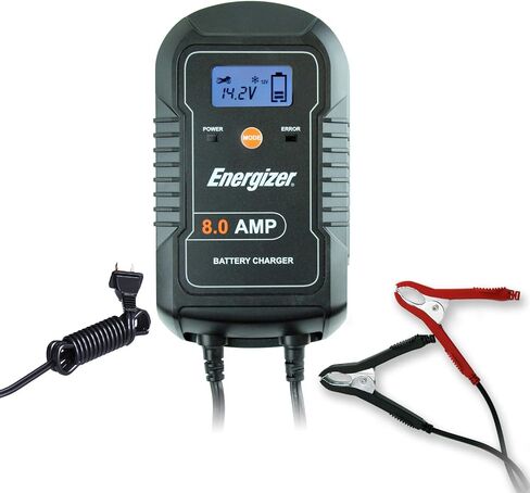 Energizer 2-Amp Battery Charger/Maintainer, 9-Step Smart Battery Car Charger, LCD Display, 6V/12V Voltage Detection for Auto, Motorcycle, RV, Boat,SUV in Saudi Arabia