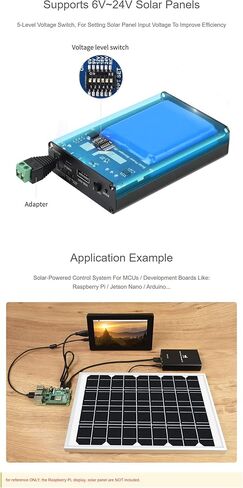 مدير الطاقة الشمسية (ب)، بطارية Li-Po مدمجة قابلة لإعادة الشحن بقدرة 10000 مللي أمبير في الساعة، متوافقة مع الألواح الشمسية 6V-24V in Kuwait