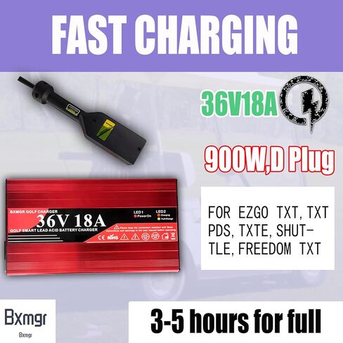 36 Volt 18 Amp Golf Cart Battery Charger For EZGO TXT,3-5 Hours Full Charge,Upgraded Trickle Charger For Lead-Acid Batteries,For EZGO TXT 36V D-Plug Golf Cart Charger,Replacement PowerWise 36V Charger in Kuwait