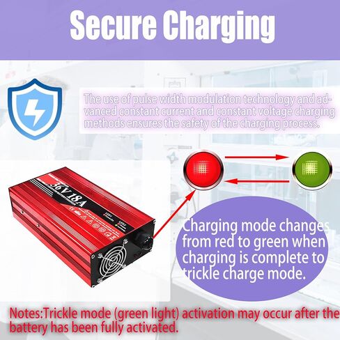 36 Volt 18 Amp Golf Cart Battery Charger For EZGO TXT,3-5 Hours Full Charge,Upgraded Trickle Charger For Lead-Acid Batteries,For EZGO TXT 36V D-Plug Golf Cart Charger,Replacement PowerWise 36V Charger in Kuwait