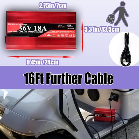 36 Volt 18 Amp Golf Cart Battery Charger For EZGO TXT,3-5 Hours Full Charge,Upgraded Trickle Charger For Lead-Acid Batteries,For EZGO TXT 36V D-Plug Golf Cart Charger,Replacement PowerWise 36V Charger in Kuwait