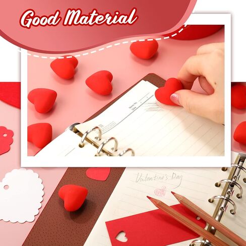 36 Pieces Valentine Erasers Red Heart Erasers Valentines Day Erasers for Kids Mini Heart Shaped Erasers Holiday Erasers for Valentine's Day Party Favors School Classroom Student, 1.2 x 1.2 Inch in Saudi Arabia