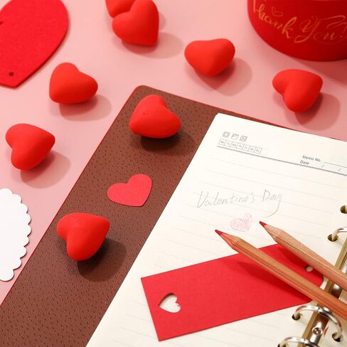 36 Pieces Valentine Erasers Red Heart Erasers Valentines Day Erasers for Kids Mini Heart Shaped Erasers Holiday Erasers for Valentine's Day Party Favors School Classroom Student, 1.2 x 1.2 Inch in Saudi Arabia