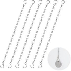 6 Pcs Stain Glass Window Hanging Chain, 20 Inch Hanging Chains with Hooks, Picture Chain, Outdoor Decorative Chains for Walls Gardens and Kitchens