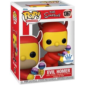 Funko Pop! The Simpsons Evil Homer Vinyl Figure, 4.35-inch, Maracas, Exclusive, Red/Yellow