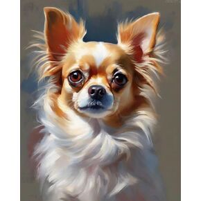 OKSGYTA Paint by Numbers for Adults Chihuahua Dog Painting by Number for Adults DIY Digital Painting for Beginners Drawing Gift, 40x50cm