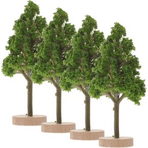 ARTIBETTER 4pcs Tree Model Fake Trees Miniature Tree Architecture Trees Static Scenery Model DIY Miniature Fairy Garden Trees Toy Trees Building Model Mini Trees Plastic Tree Train Wood