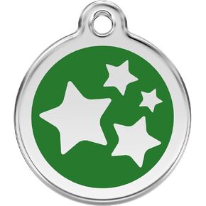 Red Dingo Personalized Stars Pet ID Dog Tag (Medium Dark Blue)