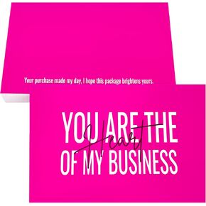 RXBC2011 Customer Thank you card You are the heart of my business cards Postcard Size 4x6 Inch Pack of 50 Hot Pink