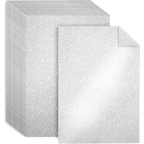 25 Pack Double-Sided Glitter Cardstock Paper Sheets, 8" x 12" Shimmering Paper 250gsm/92lb For Arts and Crafts, Decorative, Weddings & Birthdays Invitations (Champagne Gold)