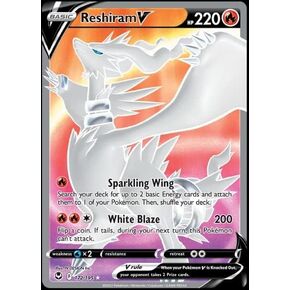 Reshiram V 172/195- Silver Tempest - Full Art -Pokemon Ultra Rare Card - Holo Foil