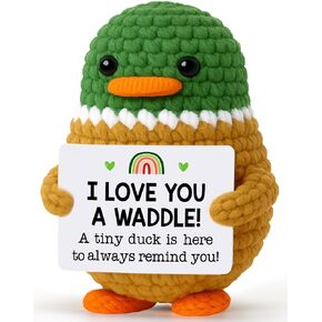 MBL Gifts for Girlfriend Her Him - I Love You A Waddle, Handmade Crochet Mallard Duck for Women Men Wife Husband Fiance Couple Boyfriend Lover Birthday Wedding Christmas Stocking Stuffers Present
