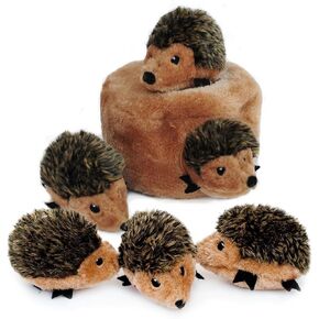 ZippyPaws Burrow - Interactive Dog & Puppy Toys for Boredom, Stimulating Pet Products to Keep Them Busy, Hide & Seek Plush Dog Puzzles, Squeaky Toy for Enrichment - Hedgehog Den & Replacement Miniz