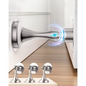 Door Stoppers Magnetic Doors Stop, Door Catch 3Pack Stainless Steel Magnet Door Stopper for Wall Bottom of Door Holder to Keep Door Open Stronger Double Sided Tape Heavy Duty Adhesive Floor Door Stops
