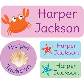 Gilbin Personalized Waterproof Name Labels, Press and Stick Custom Name Stick on Clothing Labels Great for Camp & Daycare