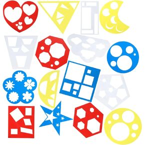 16 Pieces Geometric Stencils Template for Kids Children Shapes Drawing Stencils Colorful Art Painting Template for DIY Craft Toddlers Preschooler Learning Tool (Multicolor,5.9 x 5.9 Inch)