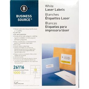 Business Source™ Bright White Premium-Quality Shipping Labels, 1000/pk